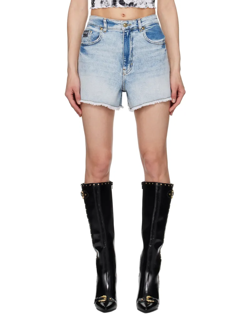 Versace Jeans Blue Faded Denim Shorts E904