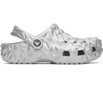 Silver Classic Metallic Geometric Clogs