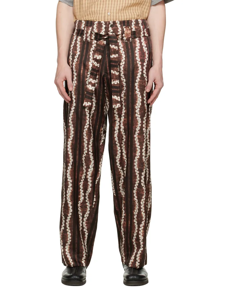 Nicholas Daley Brown & White Roketsu-Dyed Trousers Brown