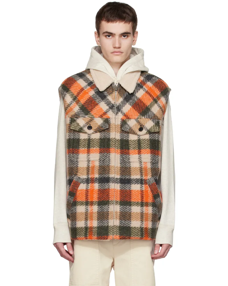 Isabel Marant Beige & Orange Kiraneo Vest Ecor