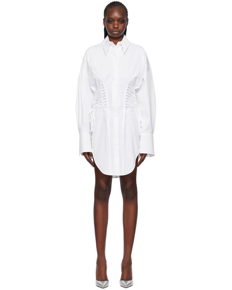 Thierry Mugler White Laced-Up Minidress 1009