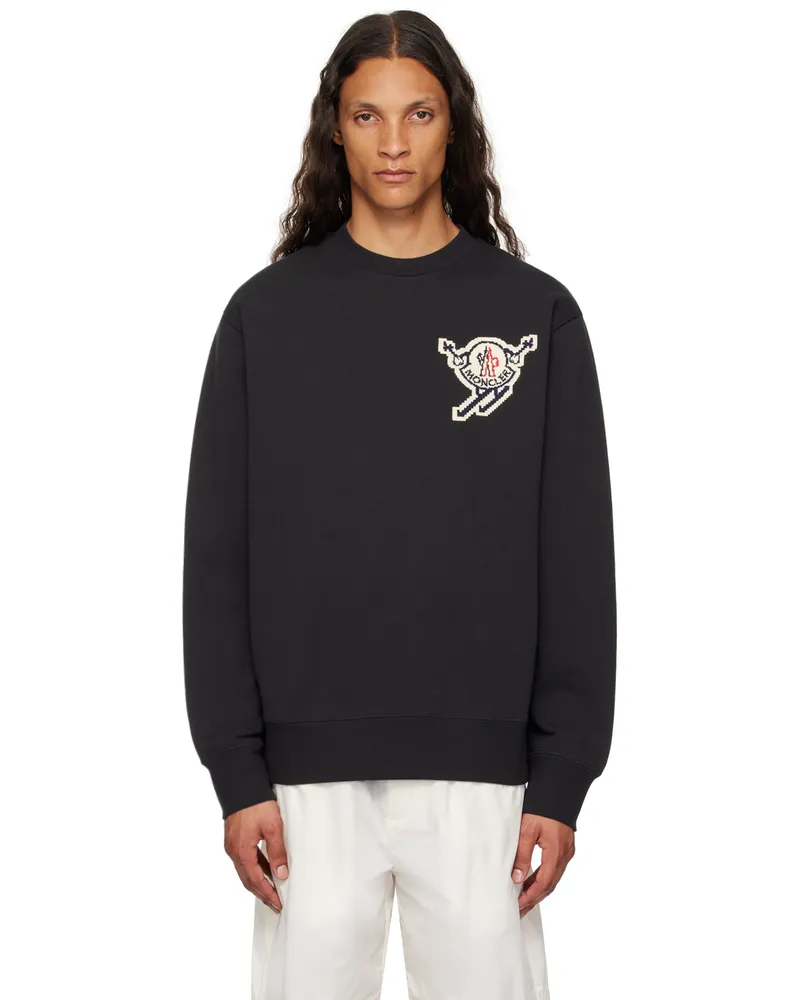 Moncler Black Appliqué Sweater 998