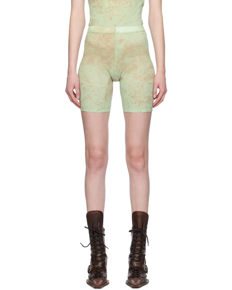 Charlotte Knowles SSENSE Exclusive Green Turbo Shorts Teal