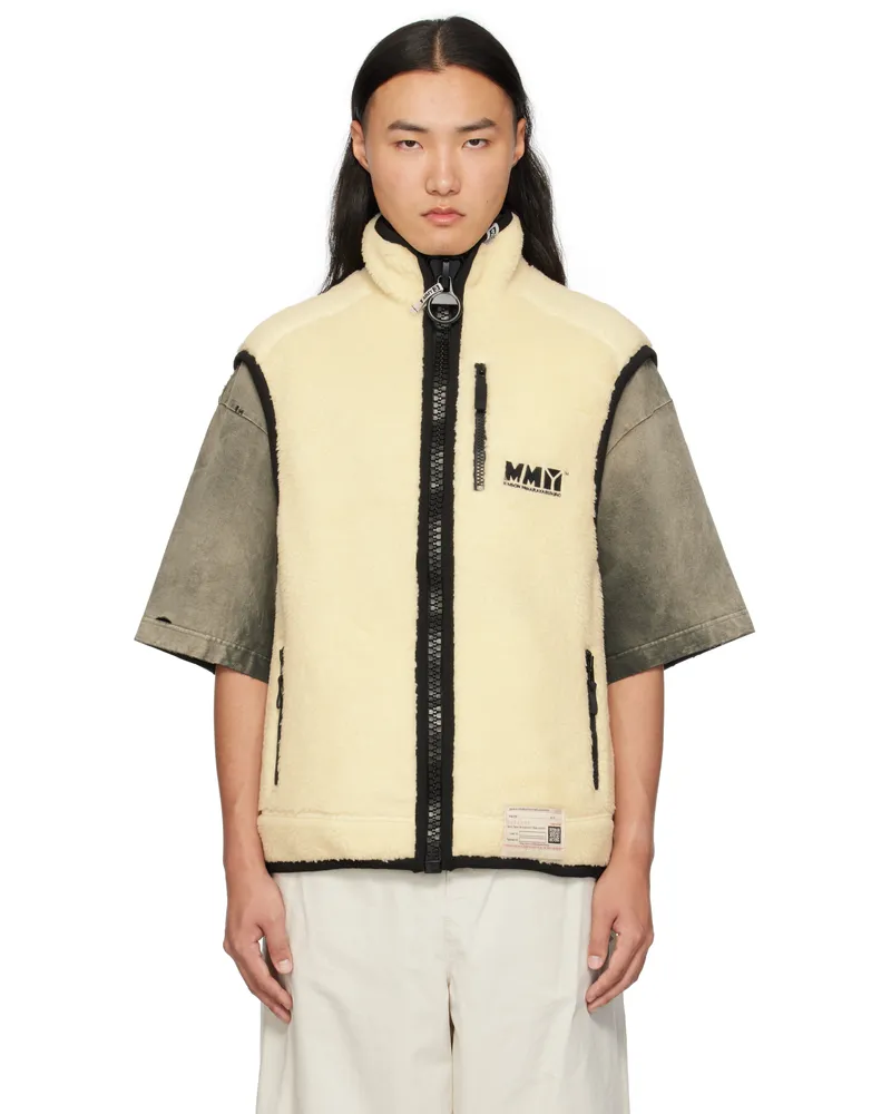 MIHARAYASUHIRO Off-White Wide Boa Vest White