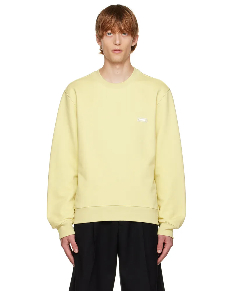SOLID HOMME Yellow Embroidered Sweatshirt 733y