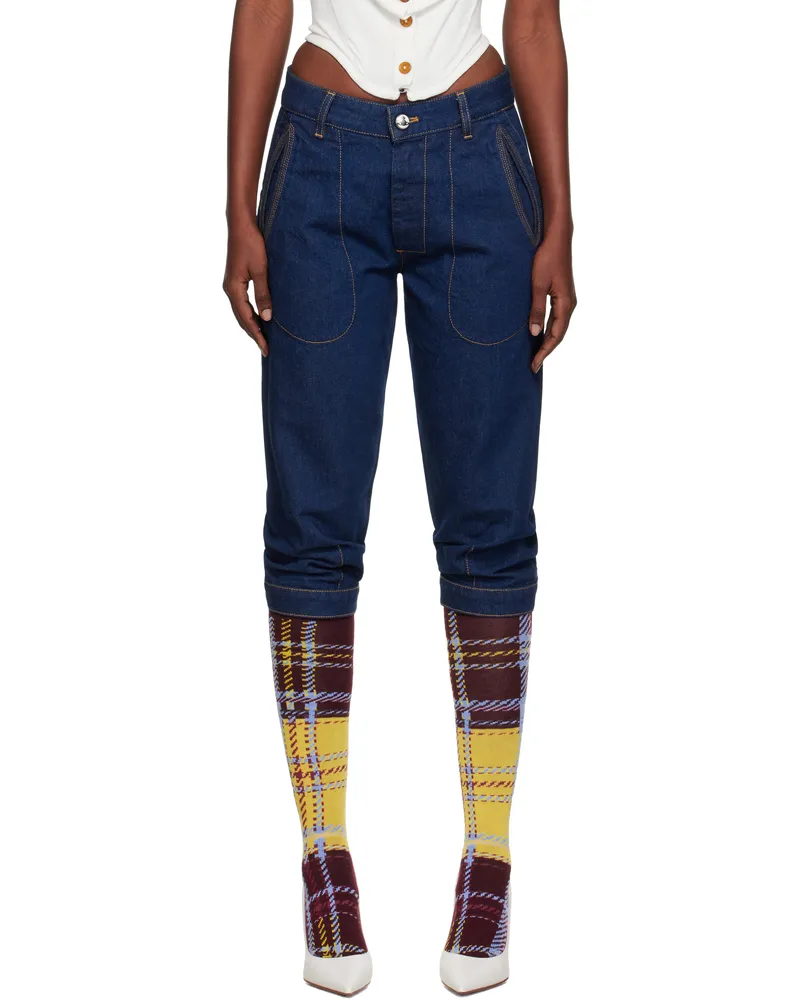 Vivienne Westwood Blue Casa Breeches Jeans K406
