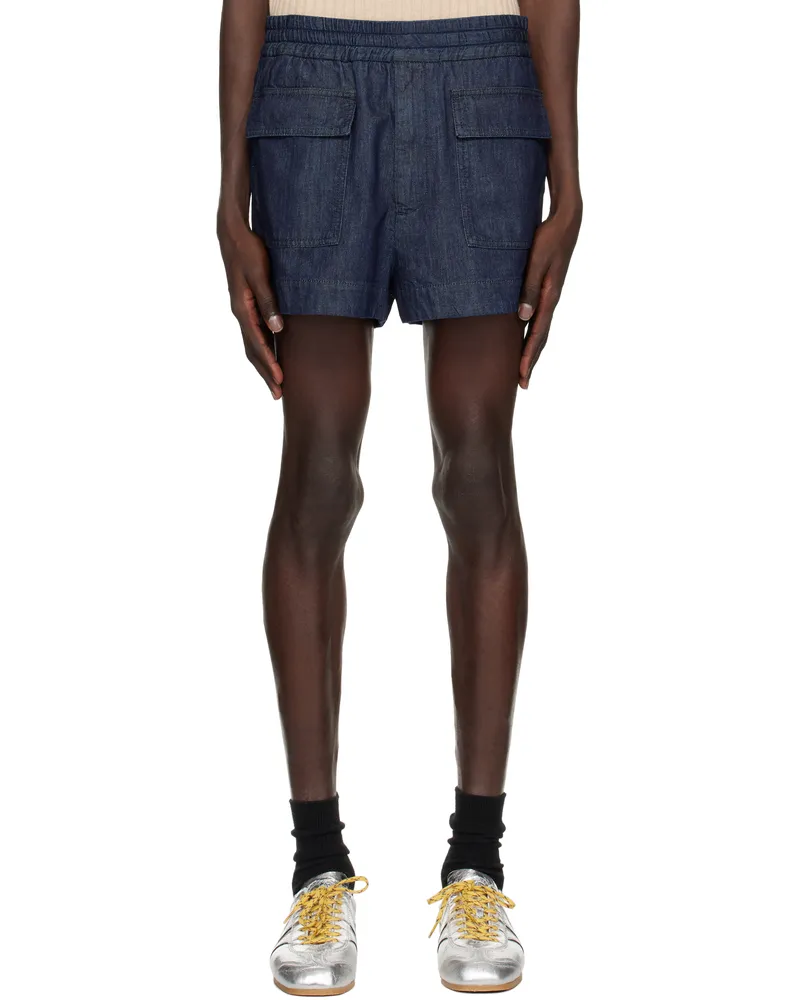 Dries van Noten Navy Drawstring Denim Shorts 507