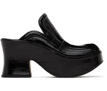 Black Croc Wedge Heels