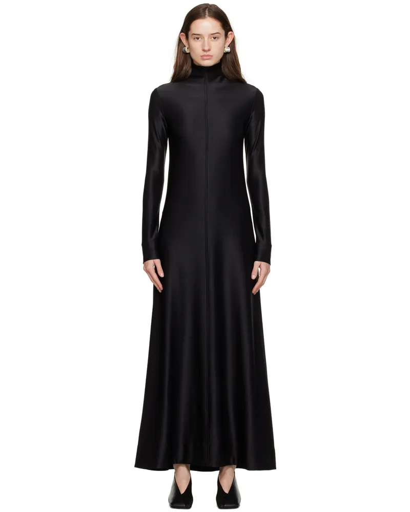 Jil Sander Black High-Neck Maxi Dress 001