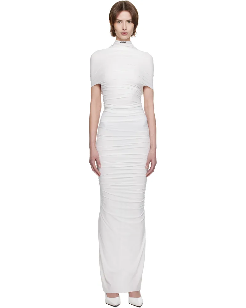 Jean Paul Gaultier White 'The Fringed' Maxi Dress 0100