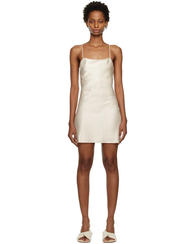 THIRD FORM Off-White Crush Bias Minidress Cream