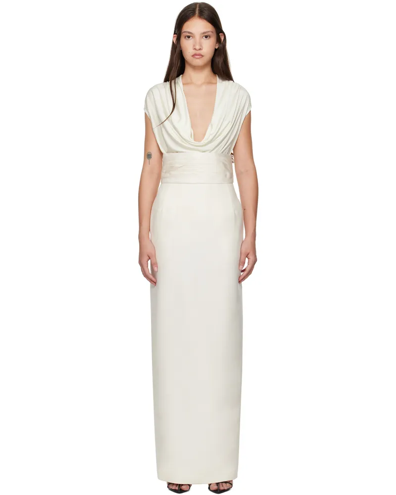 GIA STUDIOS Off-White Tux Maxi Skirt Cream