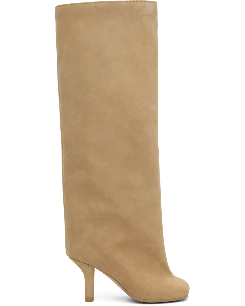 Maison Margiela Tan Anatomic Slip-On Suede Tall Boots T2076