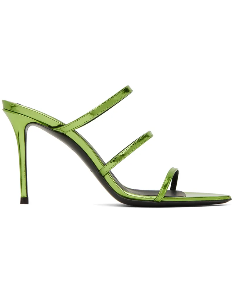 Giuseppe Zanotti Green Metallic Heeled Sandals Ramarro