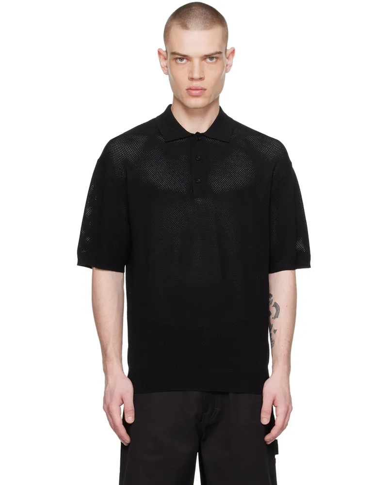 Filippa K Black Button Polo Black