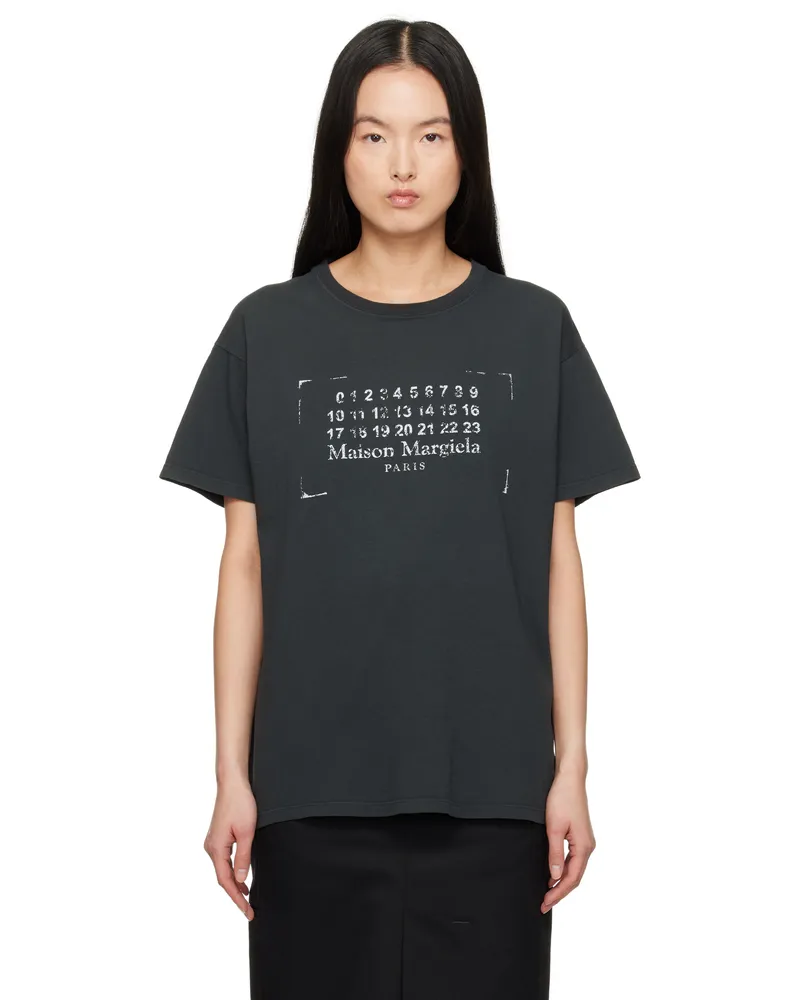Maison Margiela Black Stamp Logo T-shirt 969