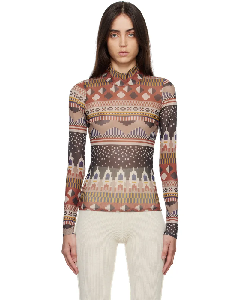 Henrik Vibskov SSENSE Exclusive Brown Pattern Turtleneck Brown