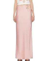 Olēnich Pink Floral Cutout Maxi Skirt Blush