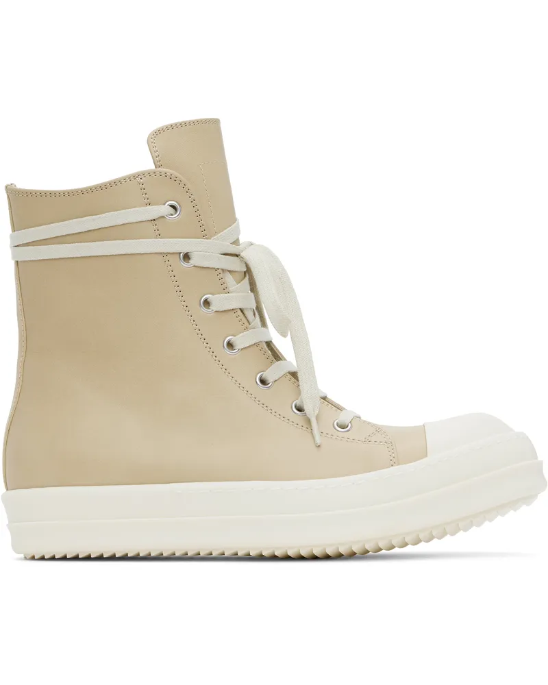 Rick Owens Beige Hollywood Leather Sneakers 8111