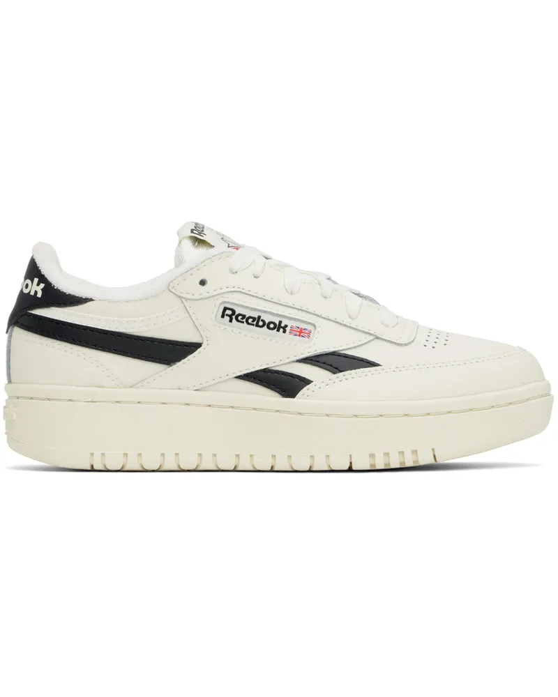 Reebok Off-White & Black Club C Double Revenge Sneakers Chalk
