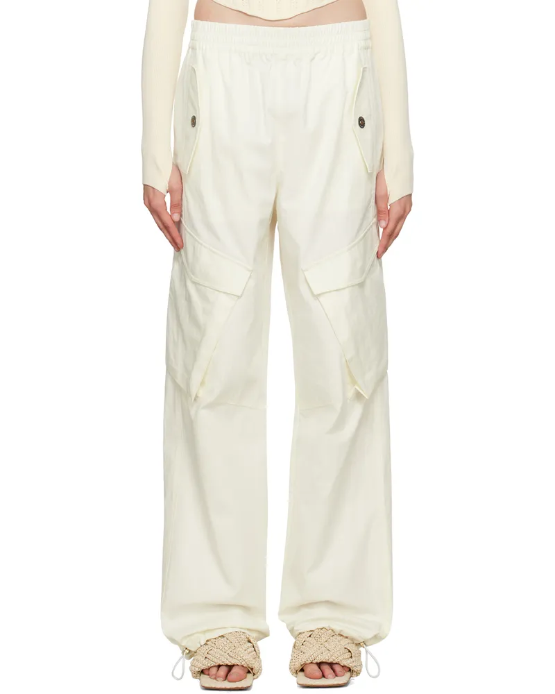 Dion Lee White Elasticized Trousers Ivory