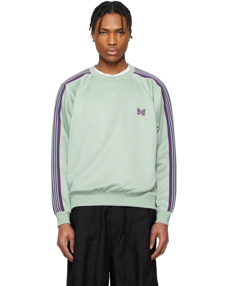 NEEDLES Green Track Crew Neck Sweatshirt B-sax