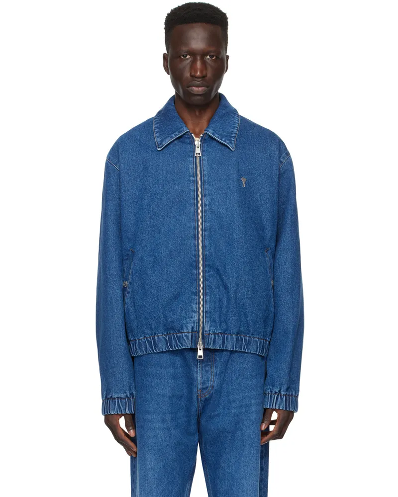 AMI Paris Indigo Ami De Cœur Denim Jacket Used
