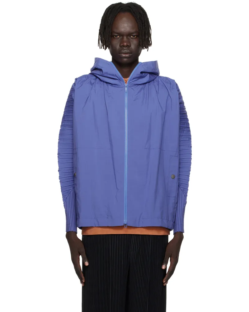 Issey Miyake Blue Cascade Jacket 72-blue