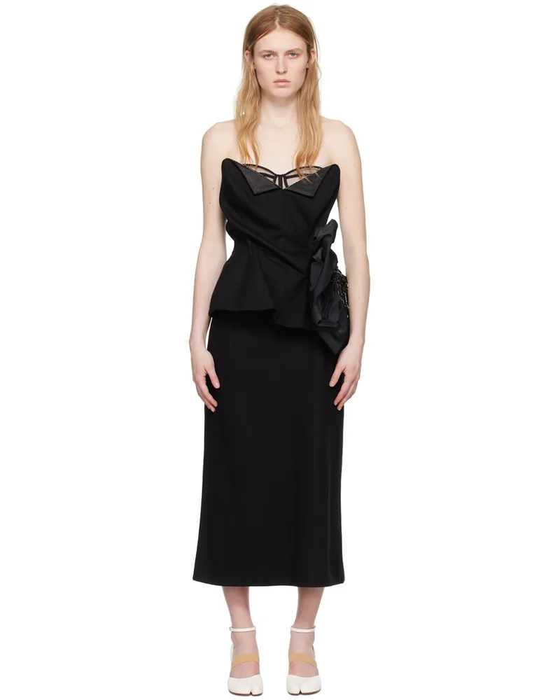 Maison Margiela Black Décortiqué Midi Dress 900