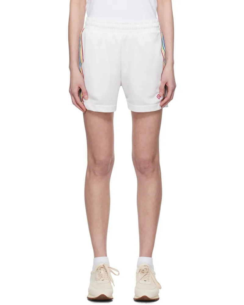 Casablanca Paris White Jacquard Monogram Football Shorts Off-white