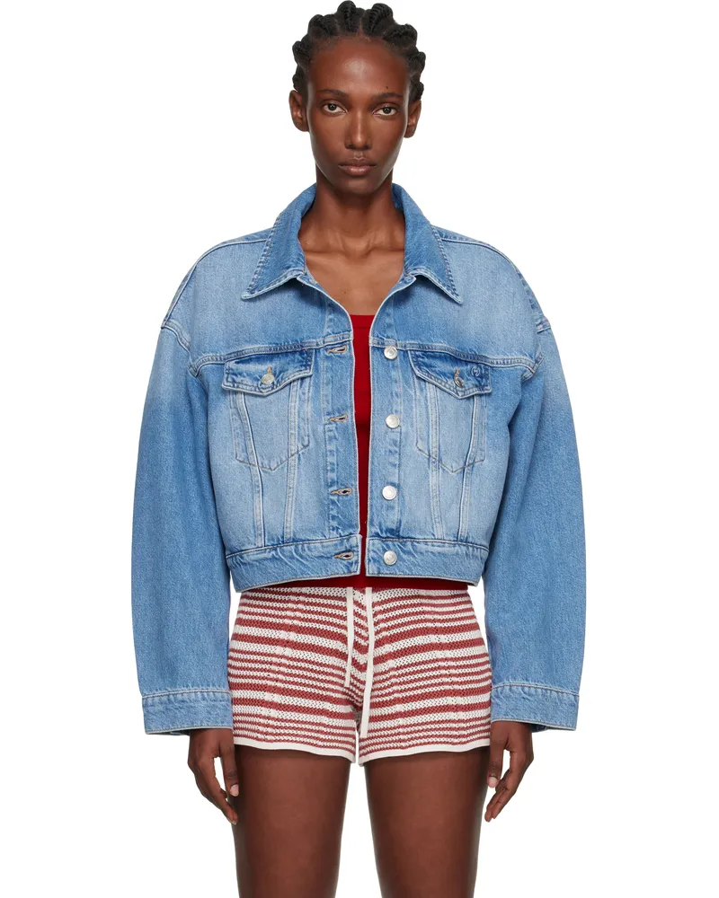 Holzweiler Blue Cropped Denim Jacket 1352