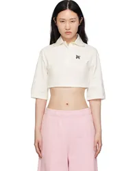 Palm Angels White Cropped Polo Off