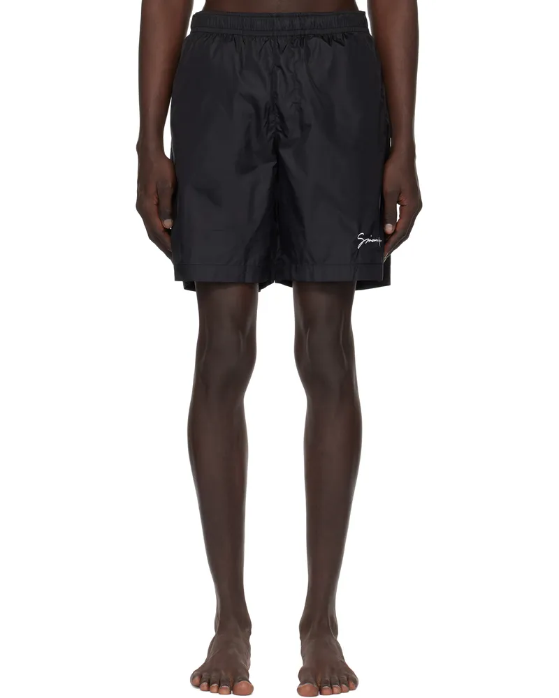 Givenchy Black Logo Embroidery Swim Shorts 004-black