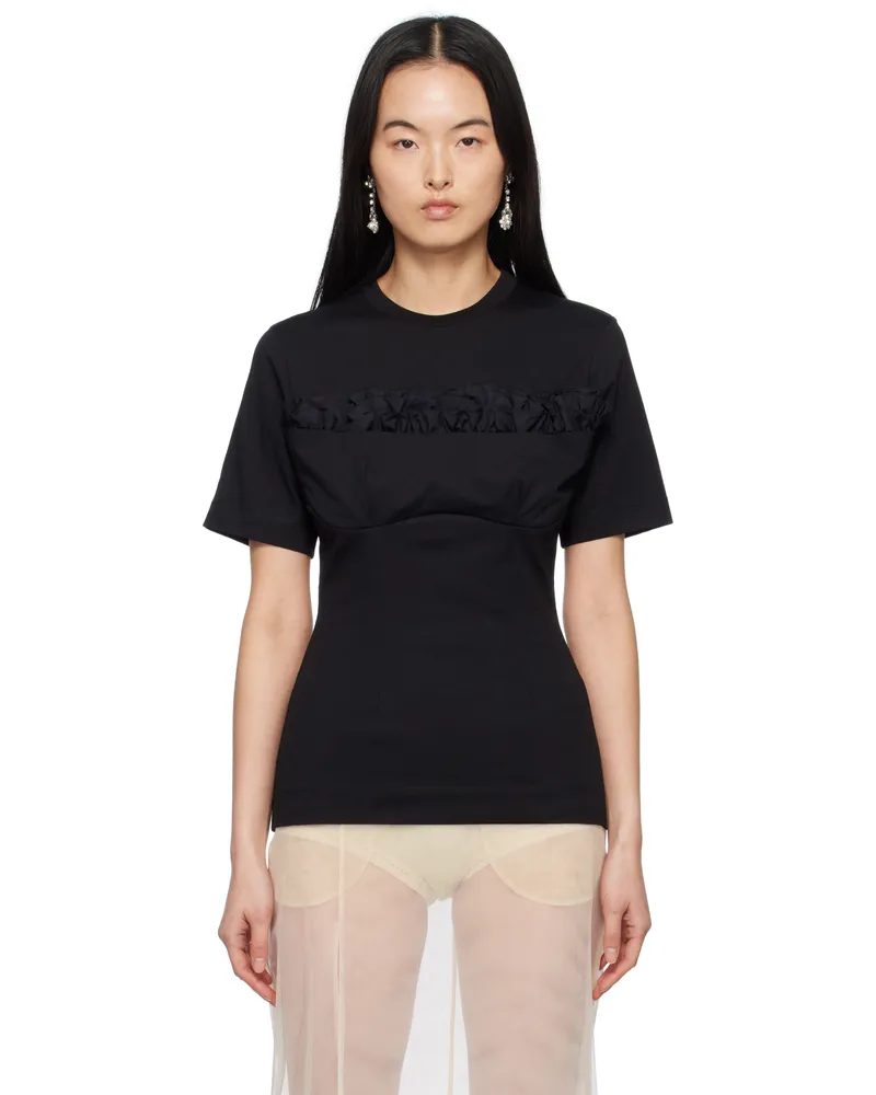 Simone Rocha Black Balconette Bust Detail T-shirt Black