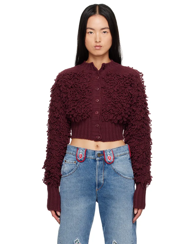 Molly Goddard Burgundy Monica Cardigan Burgundy