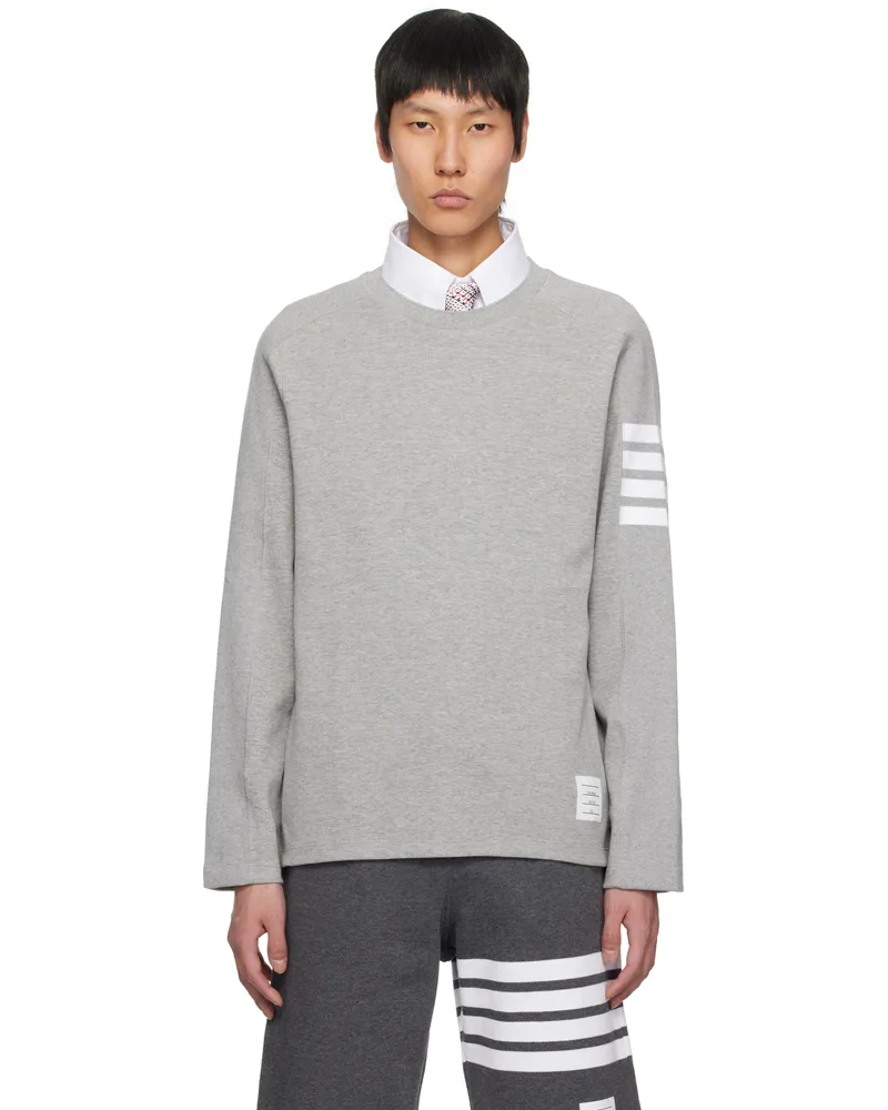 Thom Browne Gray Milano 4-Bar T-shirt 055
