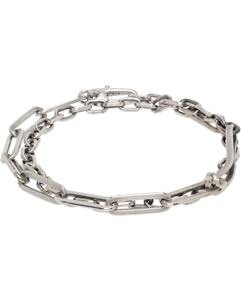 TITLE OF WORK Multi-Link Double Wrap Bracelet Silver