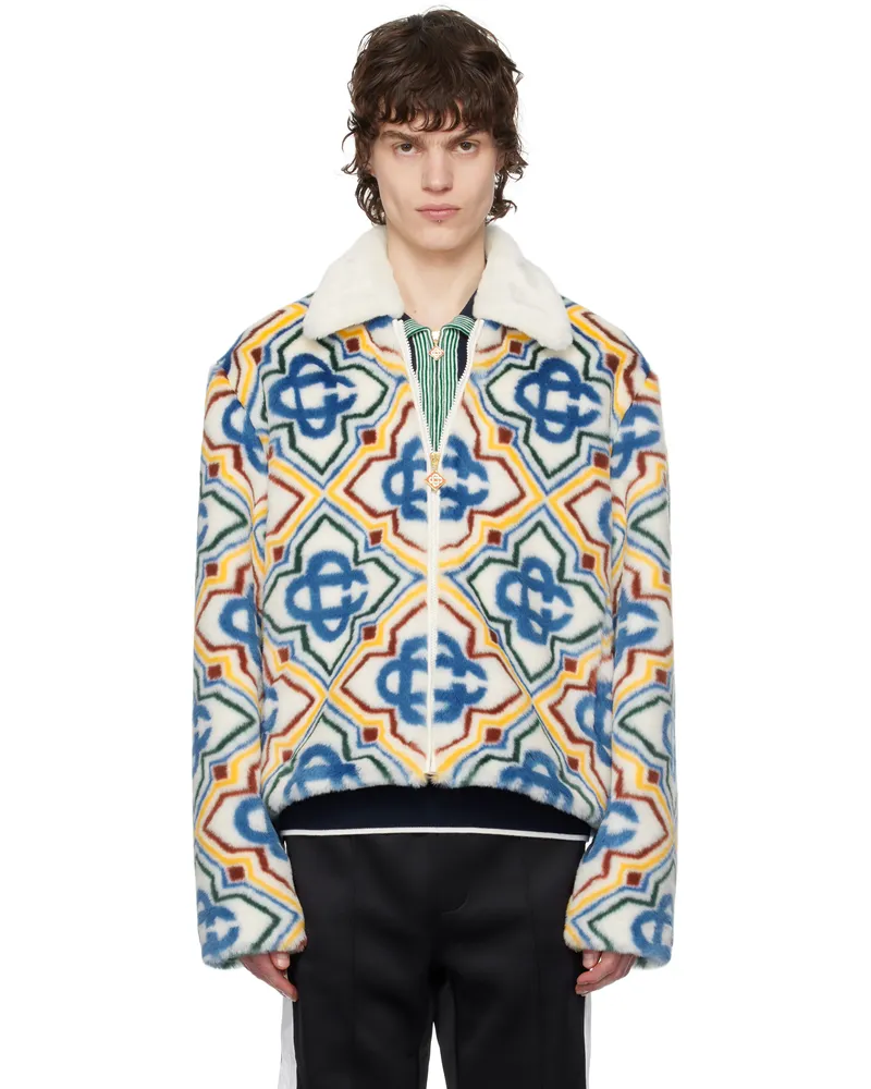 Casablanca Paris Multicolor Jacquard Faux-Fur Jacket Multi