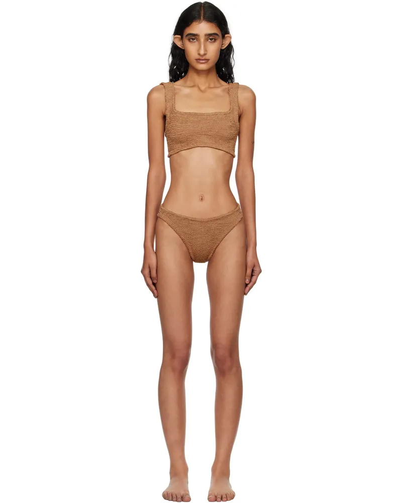Hunza G Tan Xandra Bikini Metallic