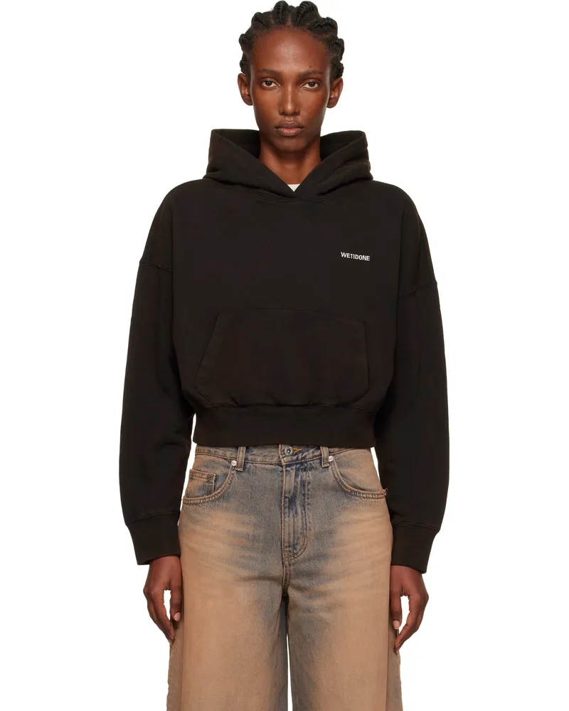 WE 11 DONE Black Logo Hoodie Black