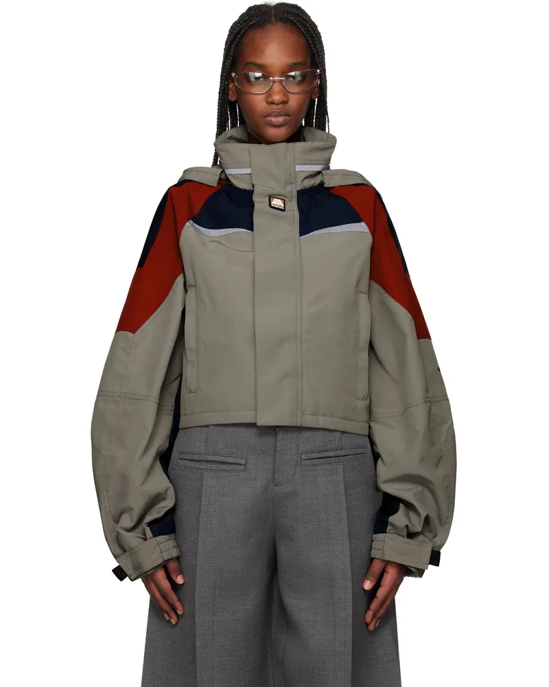 Martine Rose Taupe Shrunken Sports Jacket Gry
