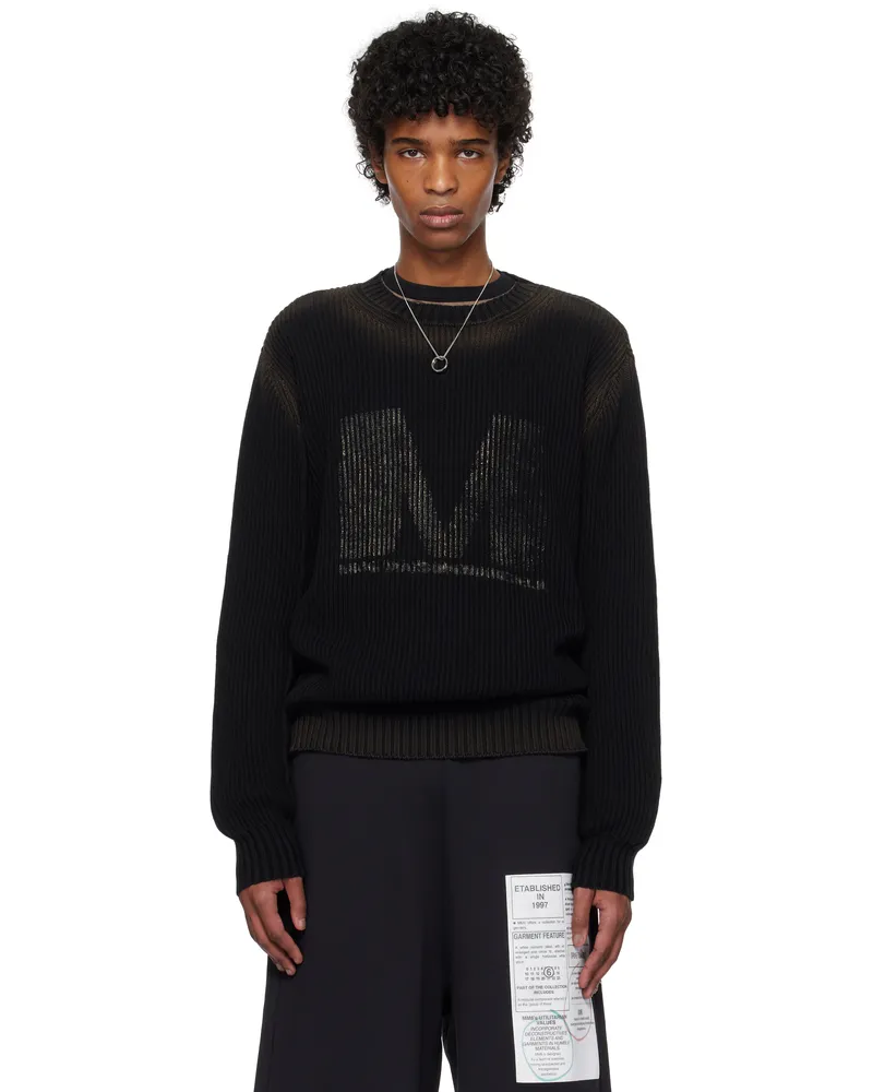 Maison Margiela Black Crewneck Sweater 002s