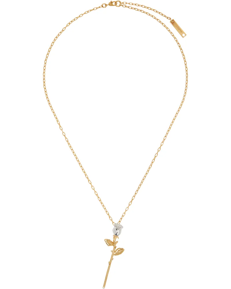 AMBUSH Gold Rose Charm Necklace 07