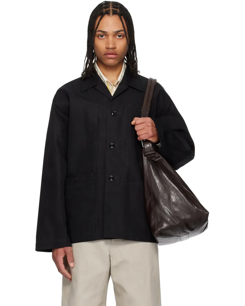 Christophe Lemaire Black Boxy SB Workwear Jacket Bk999