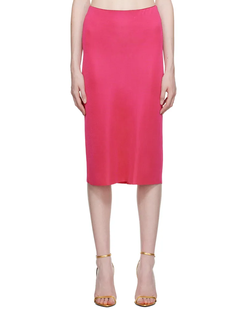 Tom Ford Pink Zip Midi Skirt Dp645