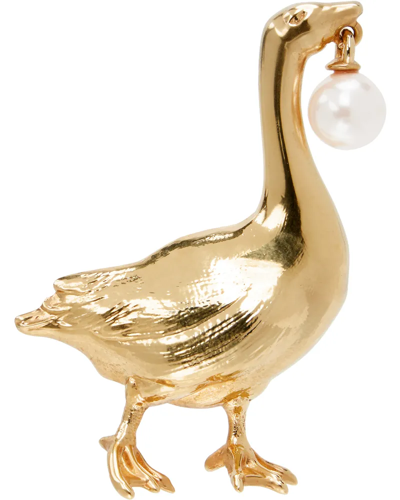 Moschino Gold Archive Goose Brooch 1607