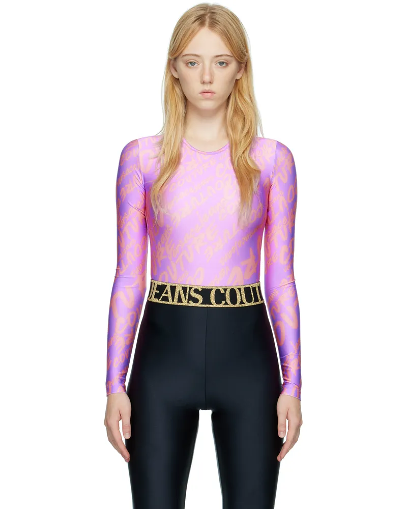 Versace Jeans Purple Printed Bodysuit E311