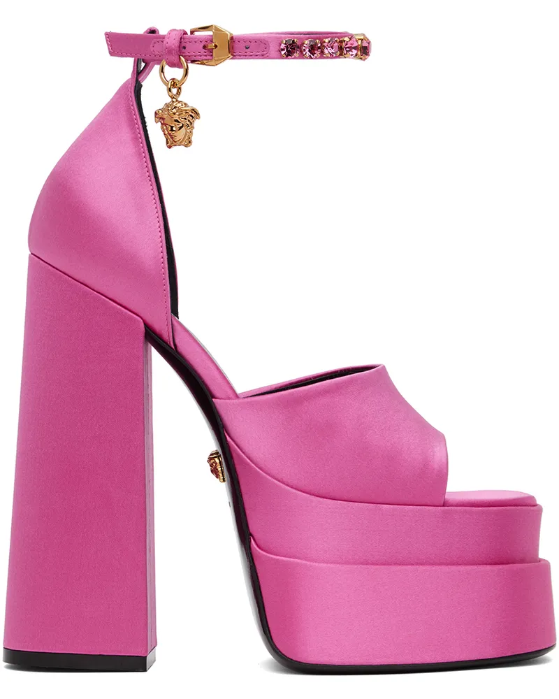 Versace Pink Medusa Aevitas Platform Heeled Sandals 1pk4v