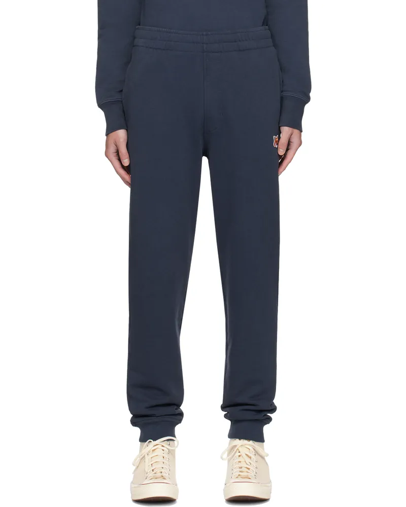 Kitsuné Navy Fox Head Regular Sweatpants Pink