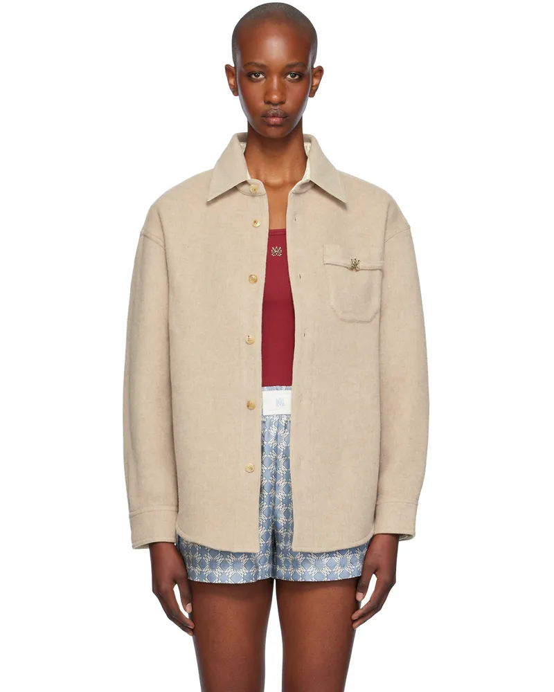 Amiri Taupe MA Pocket Jacket Alabaster